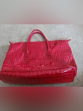 Elizabeth Arden Travel Tote Hand Bag Red Croc-Embossed Patent Tote Bag - Women